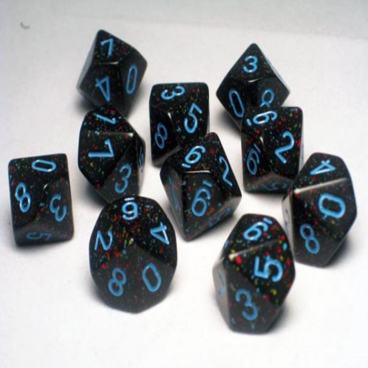 Chessex Blauwe Sterren Gespikkeld D10 Dobbelsteenset (10 stuks)