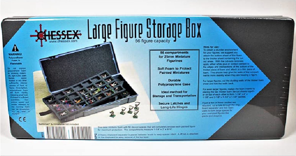 Chessex  Figure Storage Box (L) for Larger 25mm Figures (56 Figure Capacity)