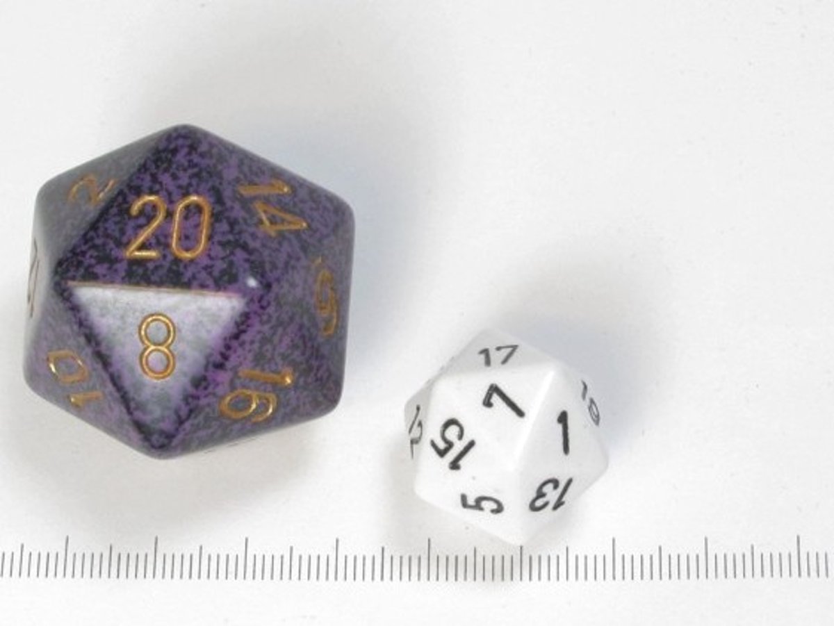 Chessex dobbelsteen, 34 mm 20-zijdig, Speckled Hurricane