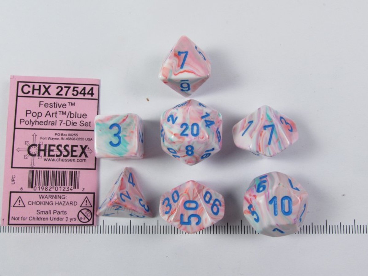 Poly 7 Set: Festive Pop Art w/blue