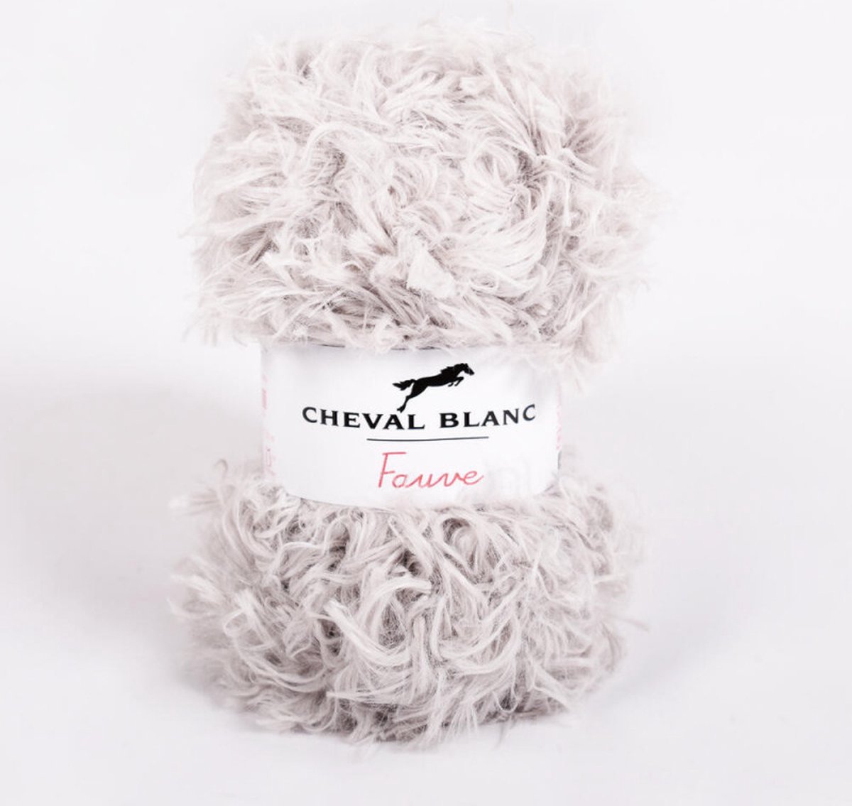 Cheval Blanc Fauve 058 beige/lichtgrijs - 50 gram - 3 bollen Super zacht harig garen