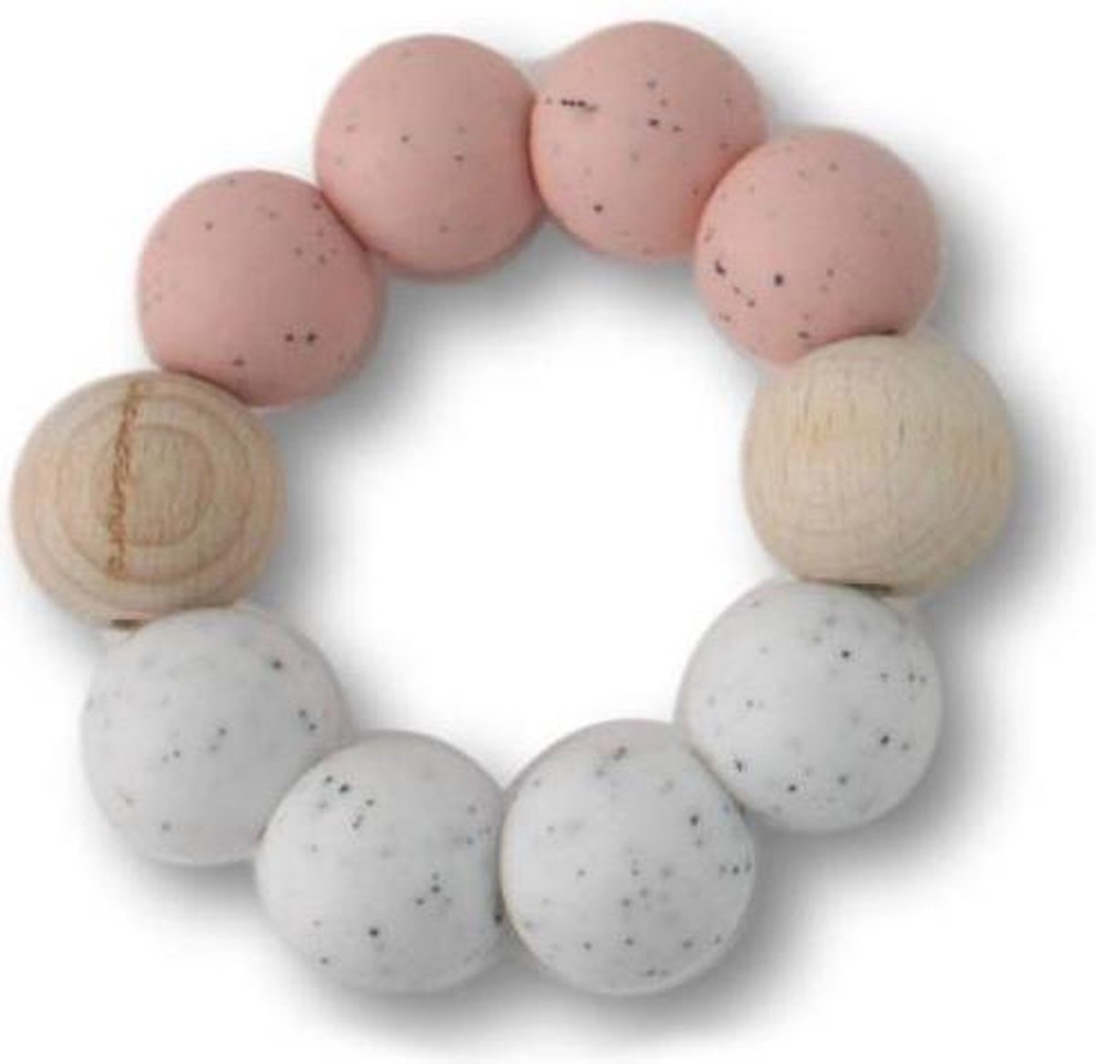   Bijtspeeltje Basic - Roze / Wit Gestipt