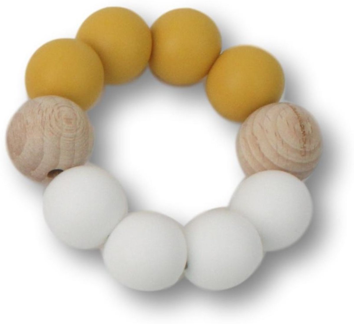   Bijtspeeltje Basic Wit met Oker 9. Wit + 30. Oker