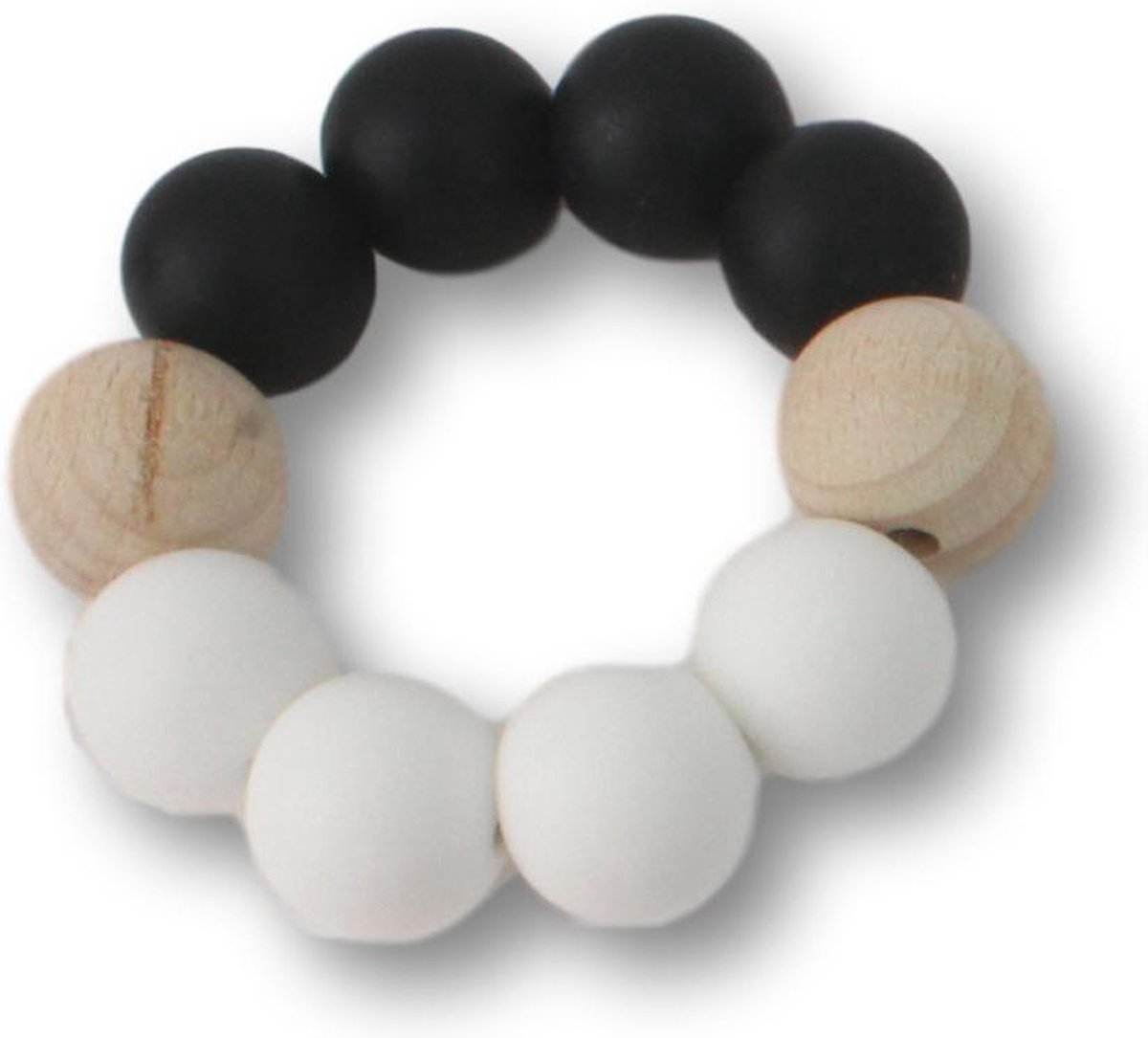   Bijtspeeltje Basic zwart met wit 1. Zwart + 9. Wit