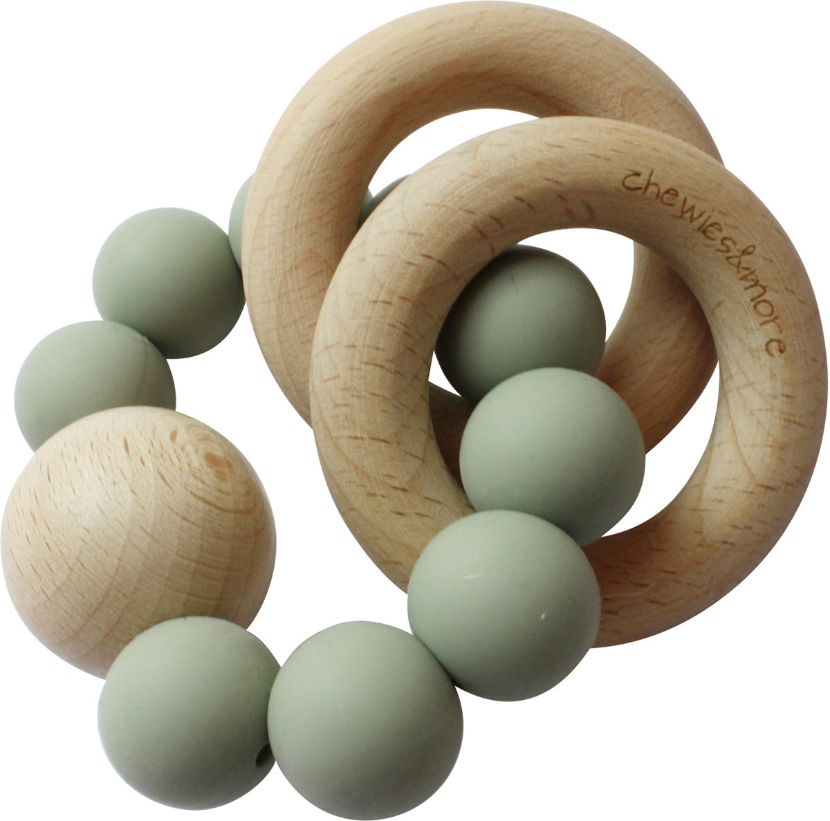   Rammelaar hout met kralen Sage Sage