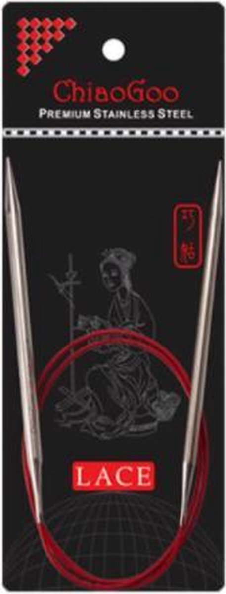 Ronde breinaald RED LACE roestvrij staal 3,00 mm 100 cm