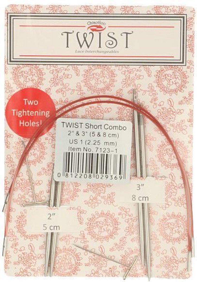 verwisselbare naaldpunten TWIST Korte Combo 2,25 mm 5 + 8 cm 4 st.