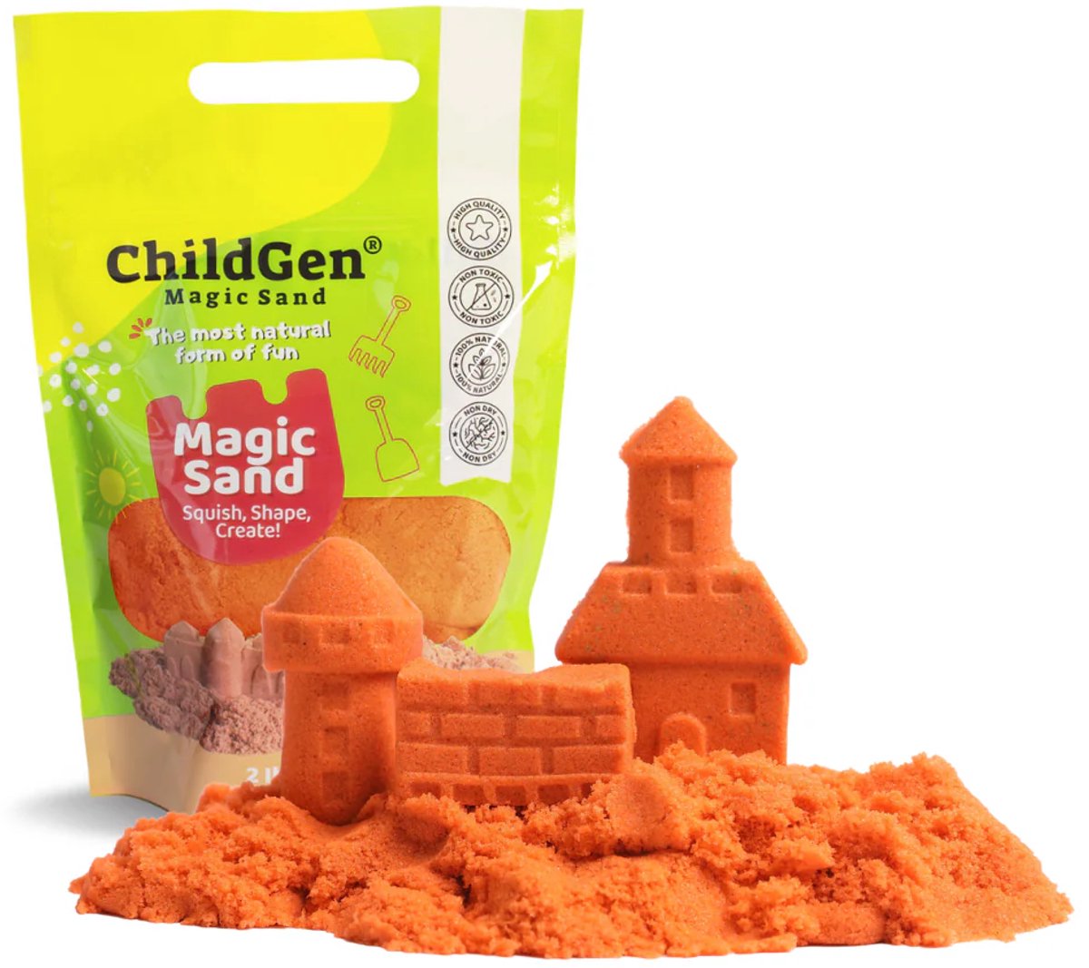   - Magic Sand - zand - Refill pack - 907 gram - oranje - sensory play - speelzand - 100% natuurlijk