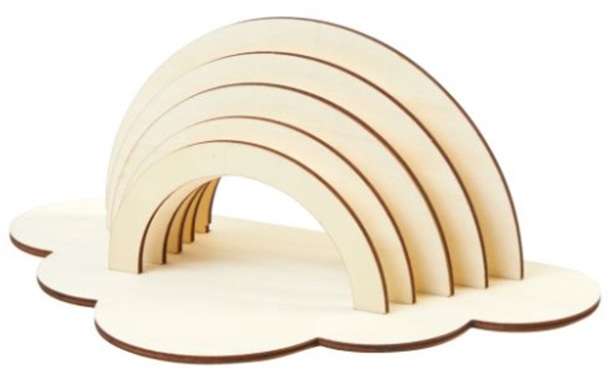 Colorations houten knutsel regenboog set - 6 stuks creatief speelgoed.