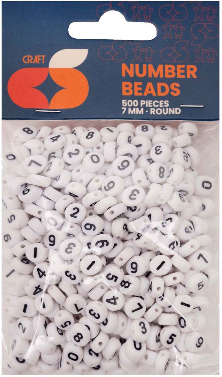Colorations kralen speelgoed - Ronde cijferkralen set 500 stuks multi.