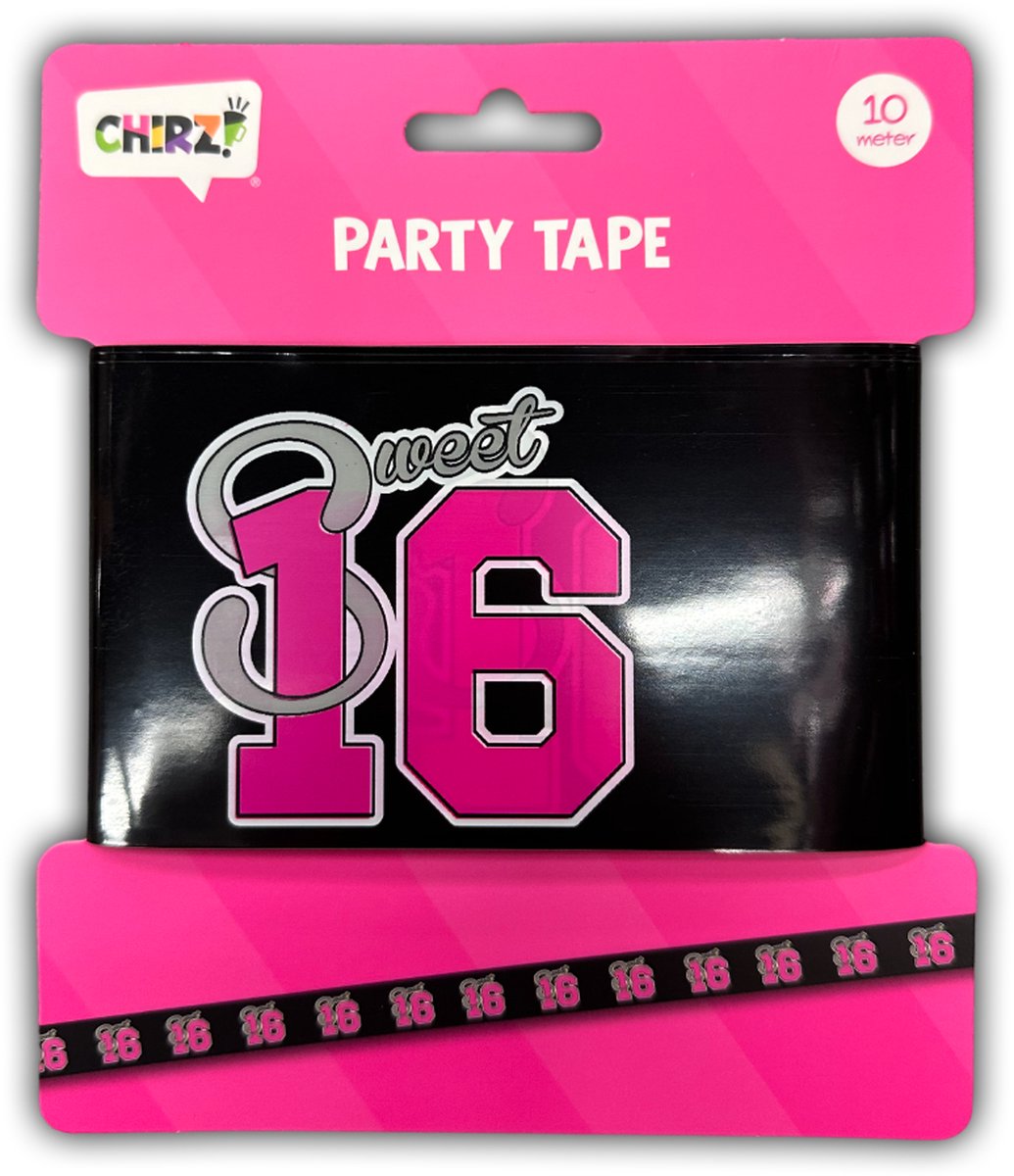 Sweet 16 Afzetlint - 10 meter - Themafeest - 16 jaar