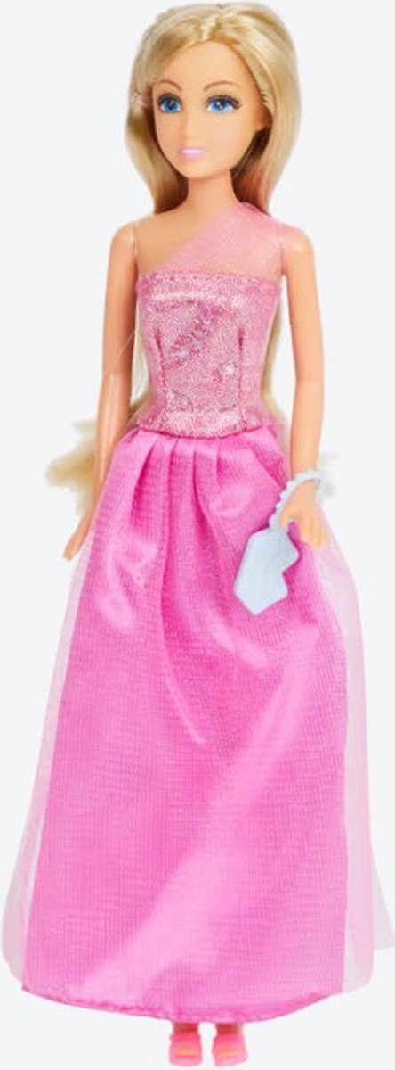Chloe Girlz (barbie)pop 29cm Blond Haar Roze Avondjurk