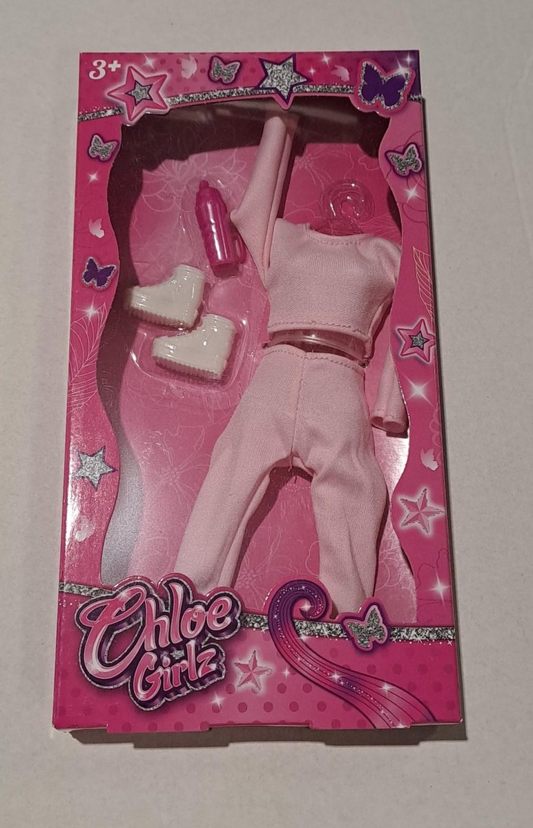 Chloe Girlz Poppenkleding Licht Roze Fitnesspak