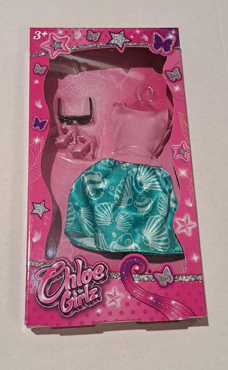 Chloe Girlz Poppenkleding Zomerjurkje Schelp