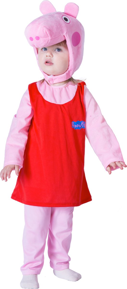 Ciao s.r.l Peppa Pig Kostuum voor Kinderen Verkleedpak Vekleedkleding Kind Carnavalskleding Peppa Big Dieren Kostuum - Officiële licentie - Polyester - Roze/Rood - 2-Delig Jumpsuit met Jurk/Muts - Maat 2-3 Jaar