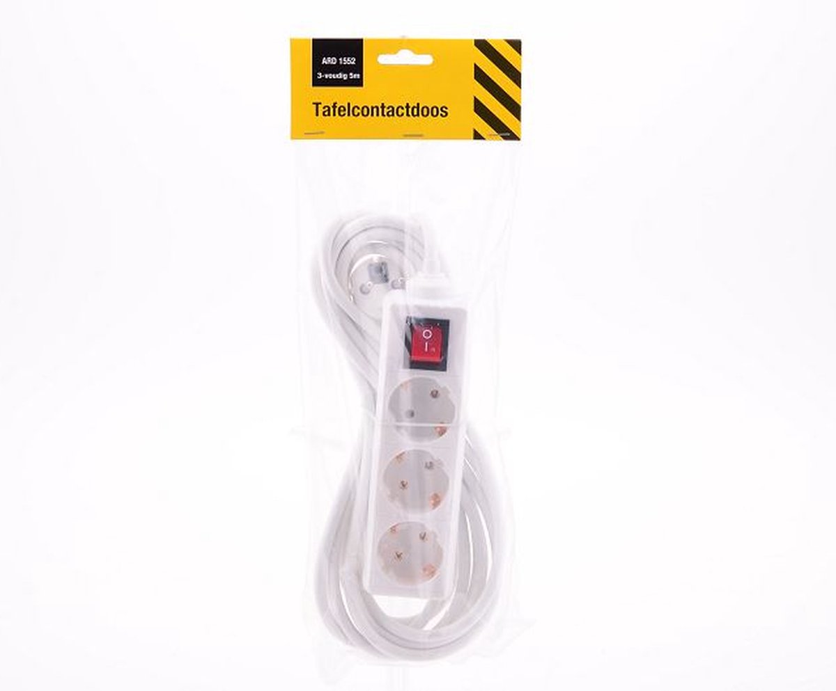 Tafelcontactdoos 3-voud RA+SCH 5m..