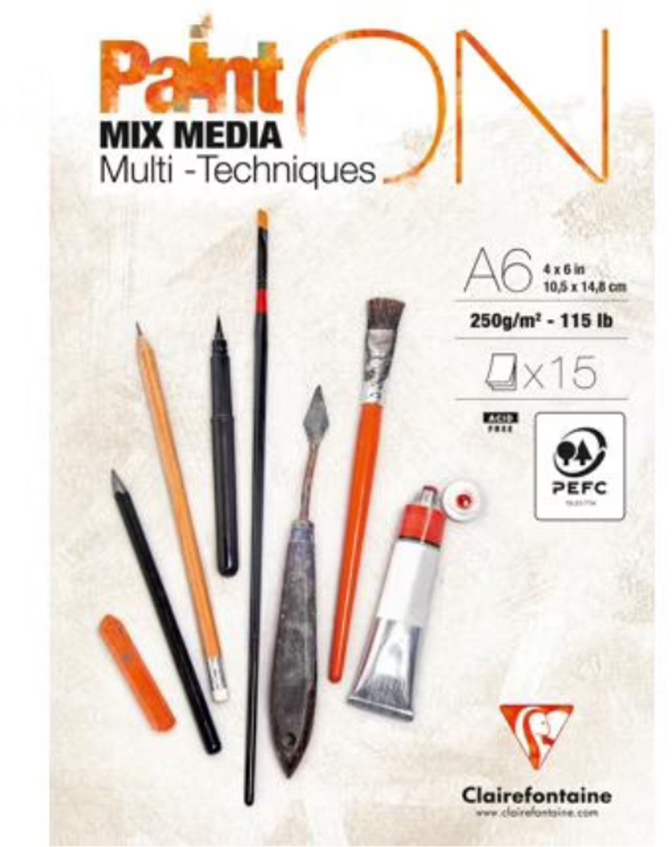 PaintOn Gelijmd Blok A6, 15 vellen 250g