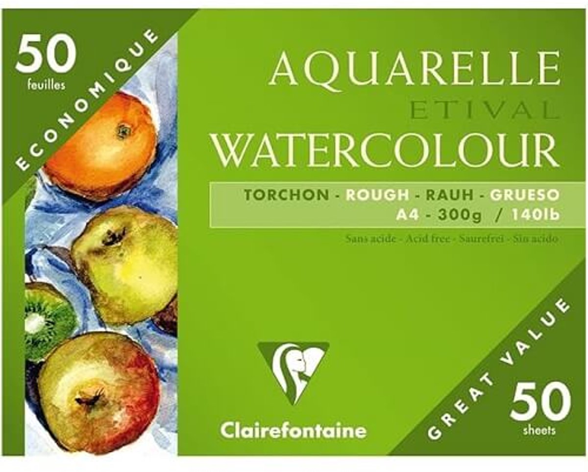 Clairefontaine Etival Grain Rough Aquarelpad 300 grams A4