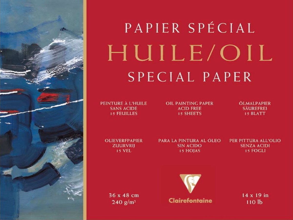 Clairefontaine Huile Olieverfpapier 15 vel 240 gram 30 x 40 cm