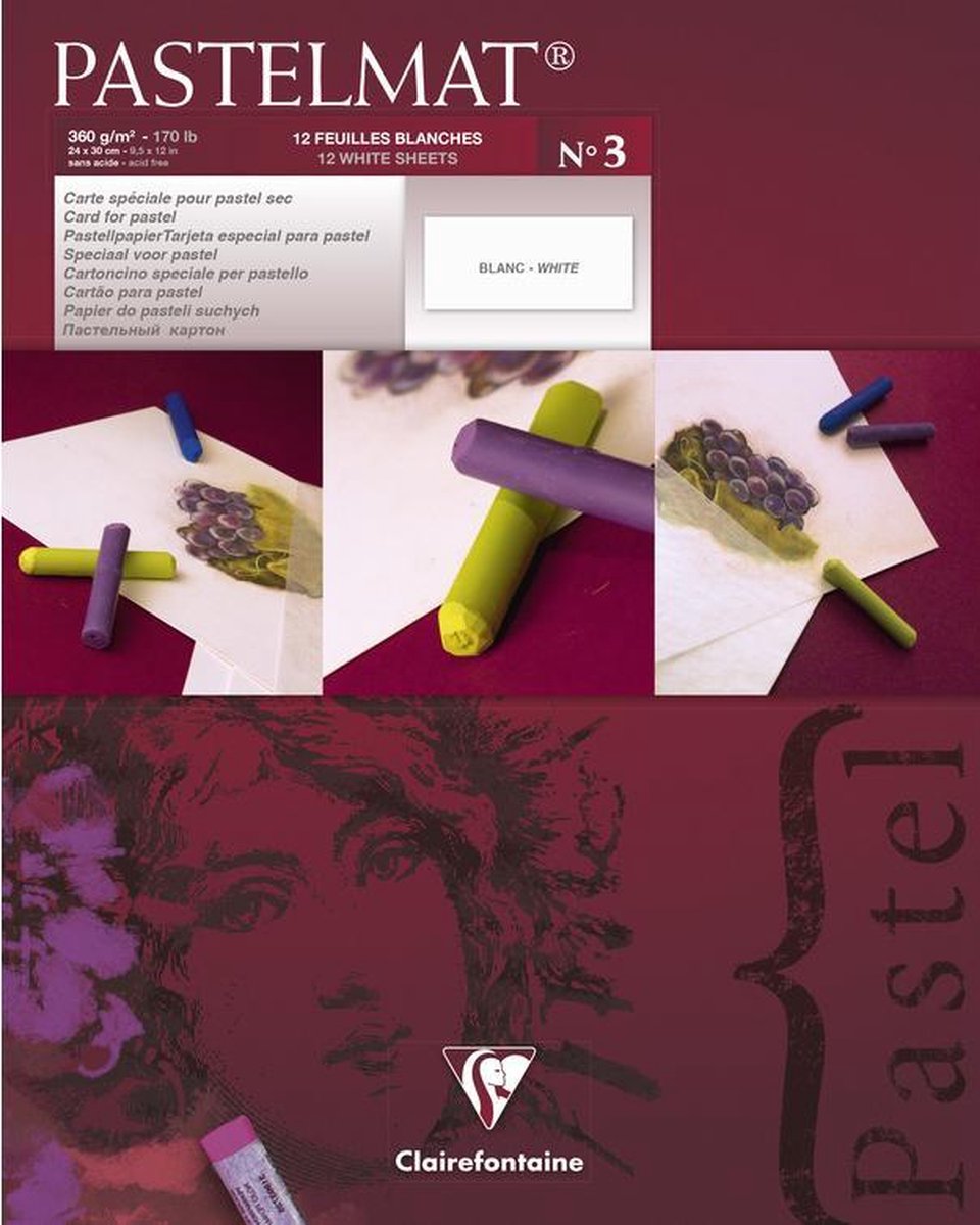 Clairefontaine Pastelmat pad No.3 – 24x30cm – Wit