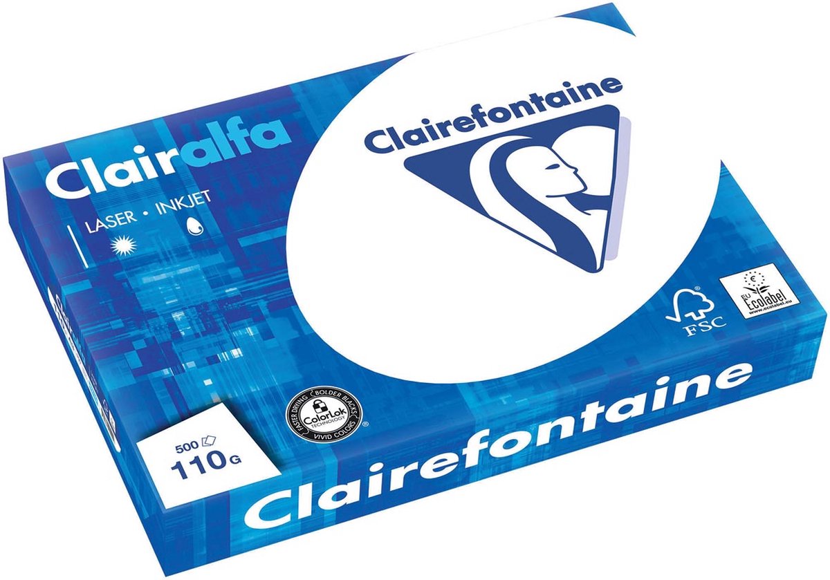 Kopieerpapier Clairefontaine Clairalfa A3 110gr wit 500vel - 4 stuks