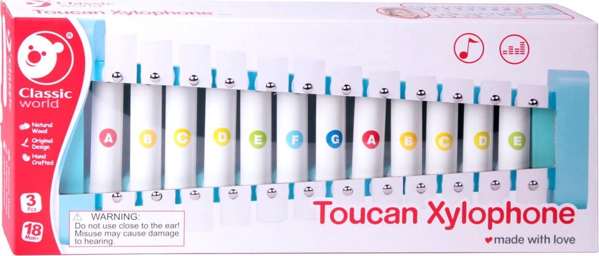 Classic World World World Houten Xylofoon Toucan, 3dlg.