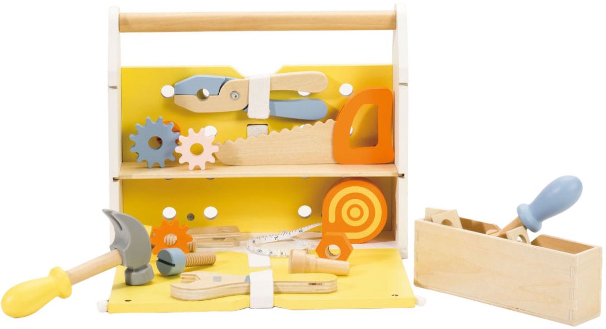  houten gereedschapskist modern - speelgoedset 27-delig.