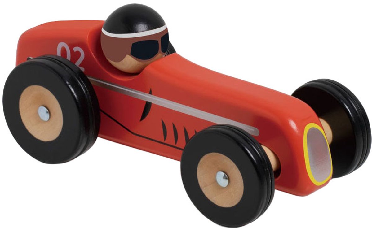 Classic World houten raceauto Monaco speelgoedauto rood.