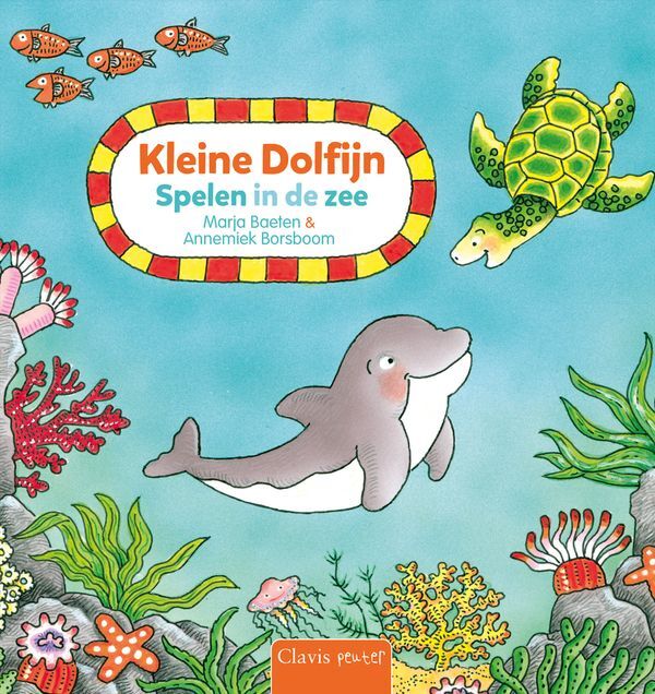 Kleine dolfijn spelen in de zee