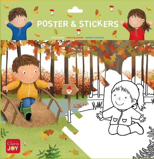 Kleurposter Luuk en Lotje Het herfstbos