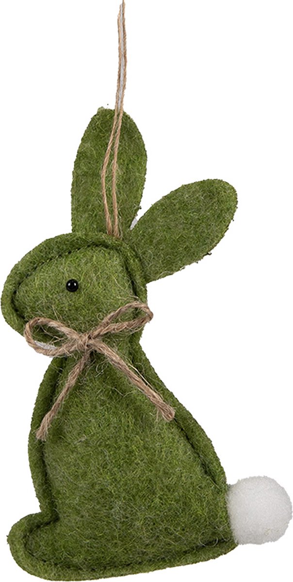 Clayre & Eef Paashanger Konijn 10 cm Groen Katoen