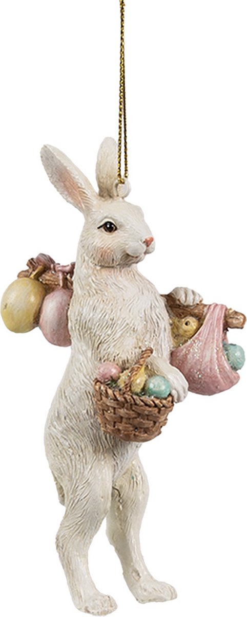 Clayre & Eef Paashanger Konijn 13 cm Beige Kunststof