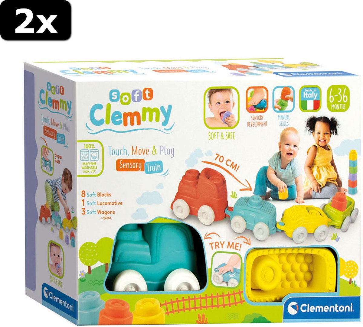 2x Clementoni Baby Clemmy Sensorische Trein