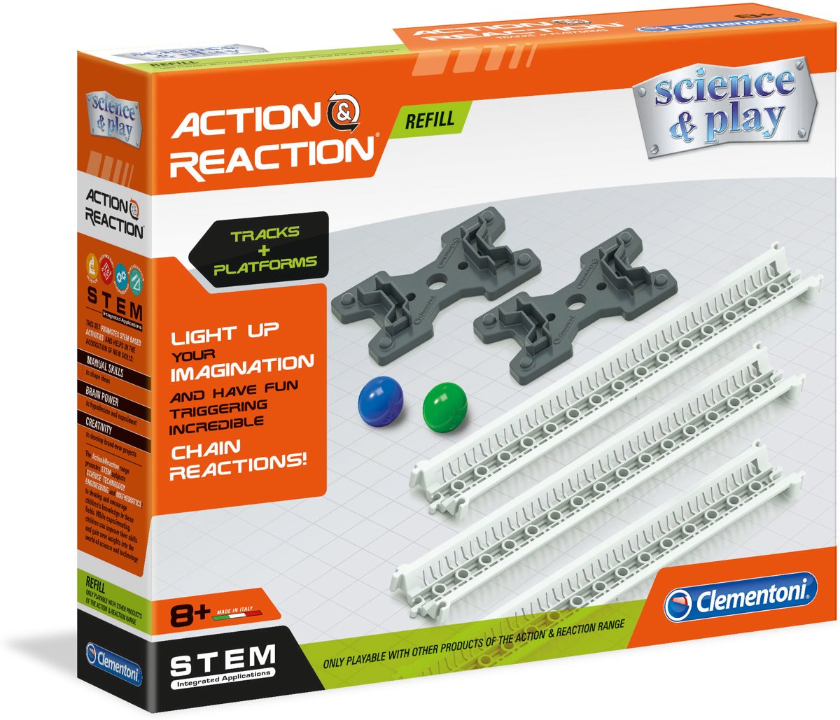 Clementoni - Actie & reactie uitbreidingsset 1 - Constructiespeelgoed STEM Knikkerbaan