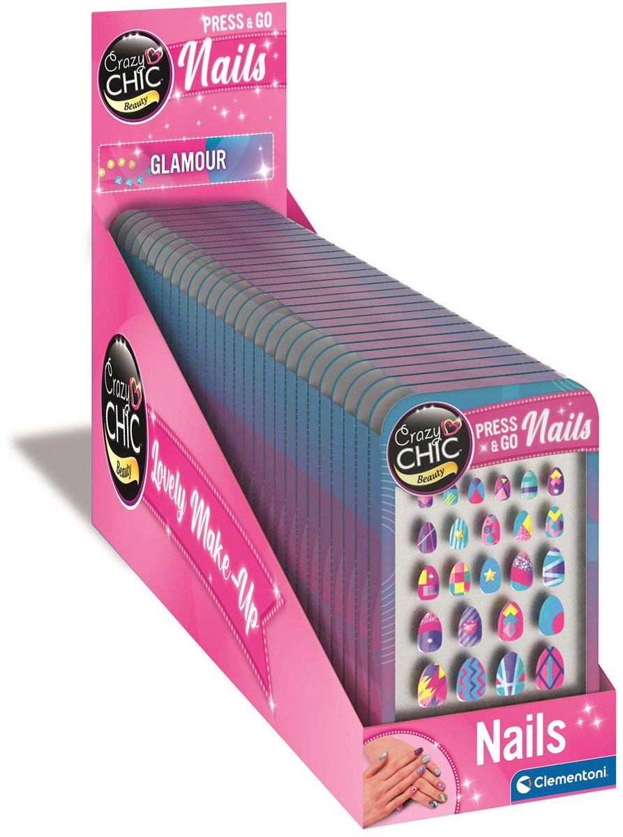 Clementoni - Cazy Chic - Press & Go Nails - Kunstnagels - Glamour - vanaf 6 jaar