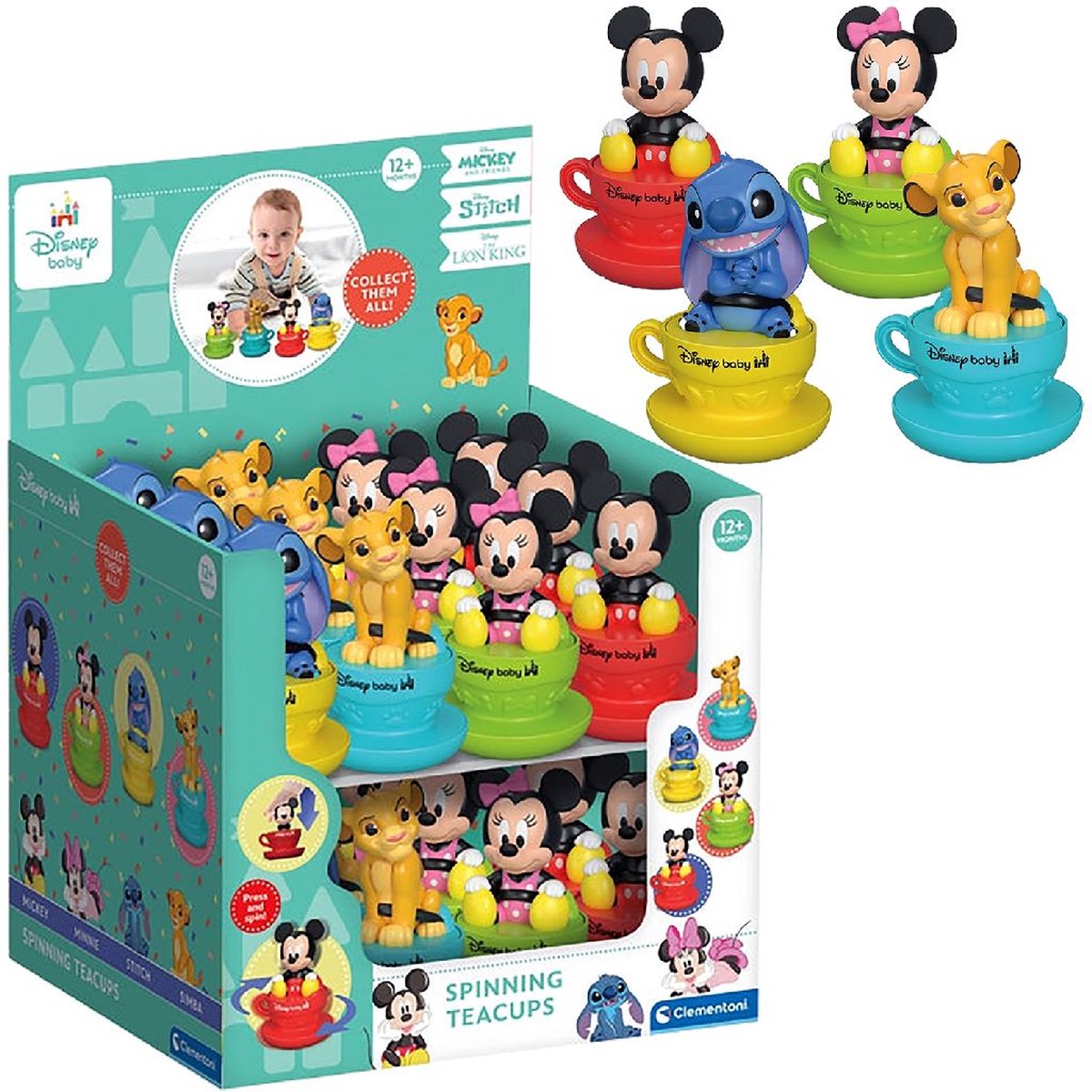 Clementoni - Disney Spinning Teacups - Tol voor babys en peuters - vanaf 12 maanden