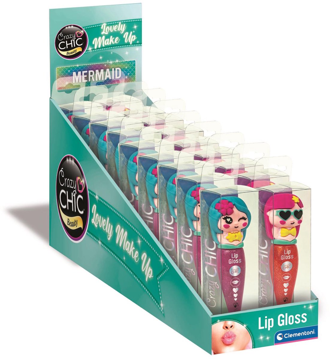 Clementoni - Lipgloss Roll-on - Zeemeermin- Crazy Chic - Make-up voor Kinderen - Vanaf 6 jaar