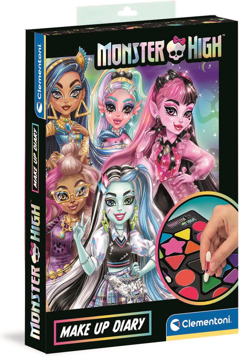 Clementoni - Monster High Make-up Dagboek - Make-up set in de vorm van een boek - Vanaf 6 jaar