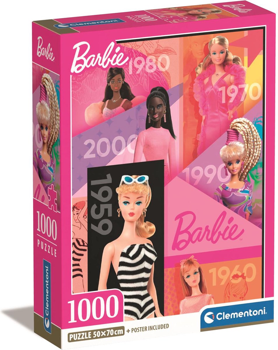 Clementoni - Puzzel - 1000 Stukjes - Barbie 60 Jaar