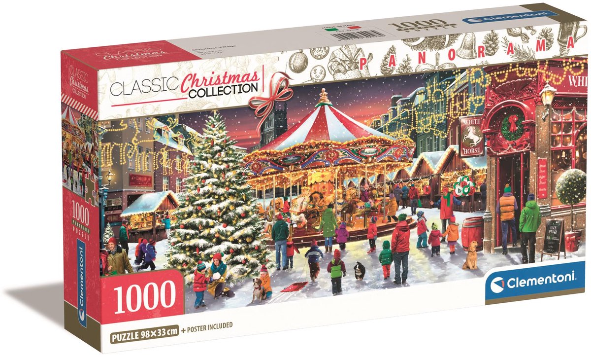 Clementoni - Puzzel - 1000 Stukjes - Panorama Kerst Collectie 2024 - Puzzel Voor Volwassenen