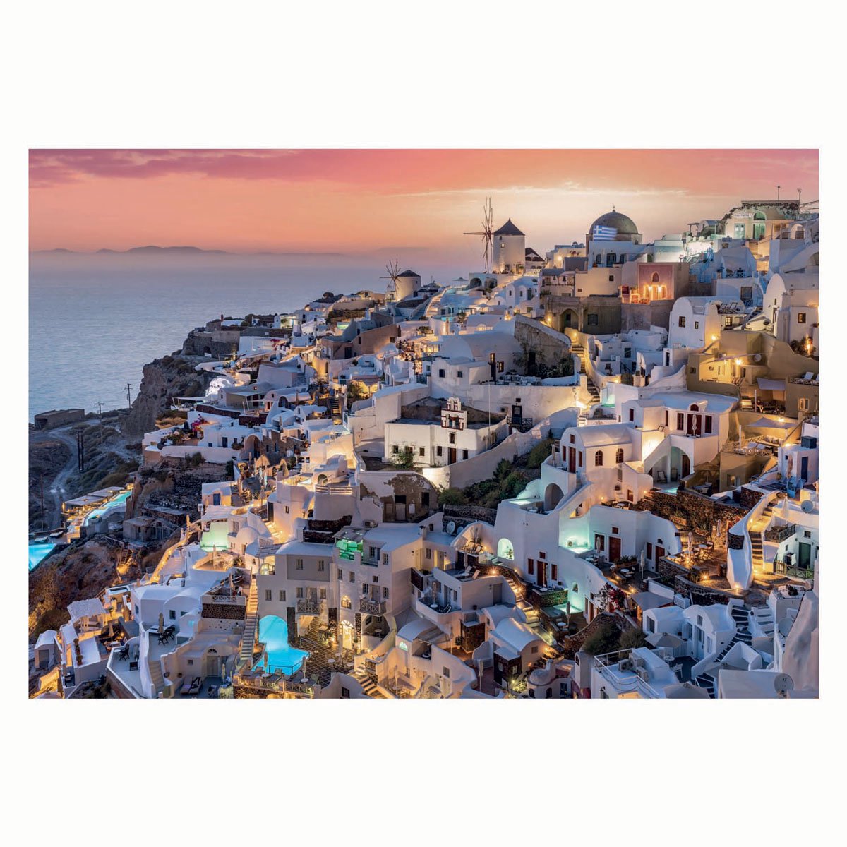 Clementoni - Puzzel - 1000 Stukjes - Shades of Santorini - Puzzel Voor Volwassenen - High Quality Collection