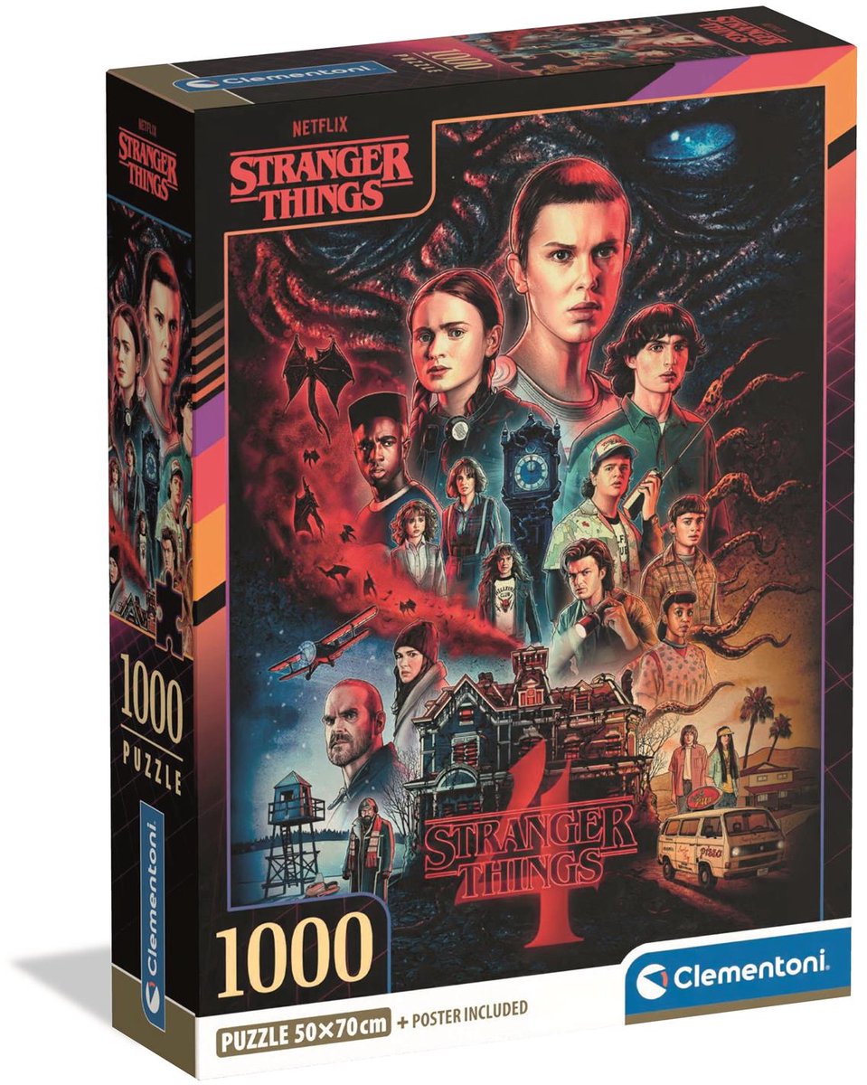 Clementoni - Puzzel - 1000 Stukjes - Stranger Things Seizoen 4 - Puzzel Voor Volwassenen