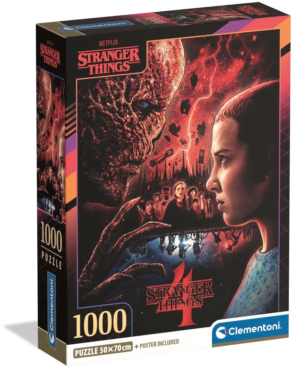 Clementoni - Puzzel - 1000 Stukjes - Stranger Things Seizoen 4 - Puzzel Voor Volwassenen