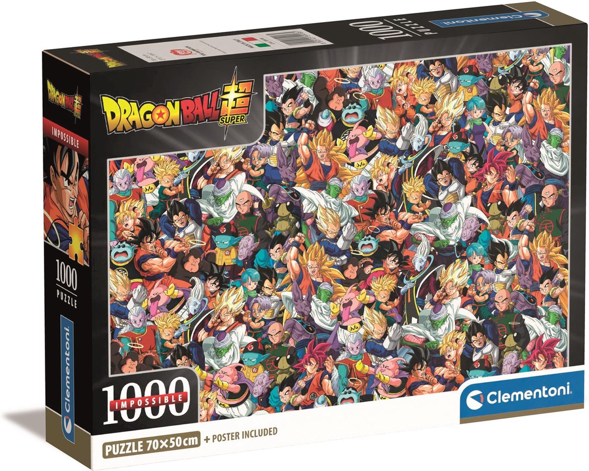 Clementoni - Puzzel - 1000 stukjes - Dragon Ball Super - Impossible - met poster - vanaf 14 jaar