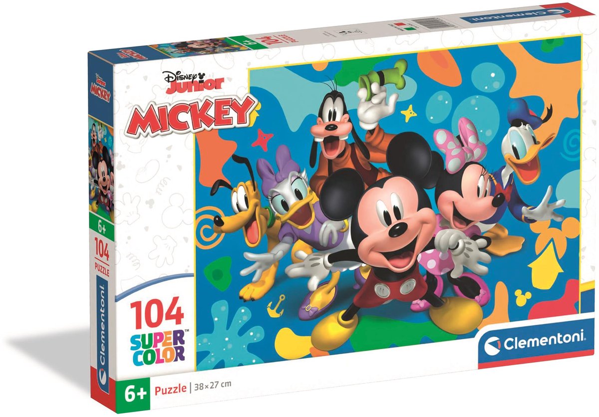 Clementoni - Puzzel - 104 Stukjes - Disney Mickey en Vrienden - Kinderpuzzel - Vanaf 6 jaar