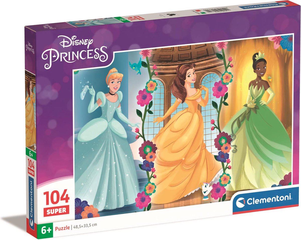 Clementoni - Puzzel - 104 Stukjes - Disney Prinsessen - Kinderpuzzel - Vanaf 6 Jaar