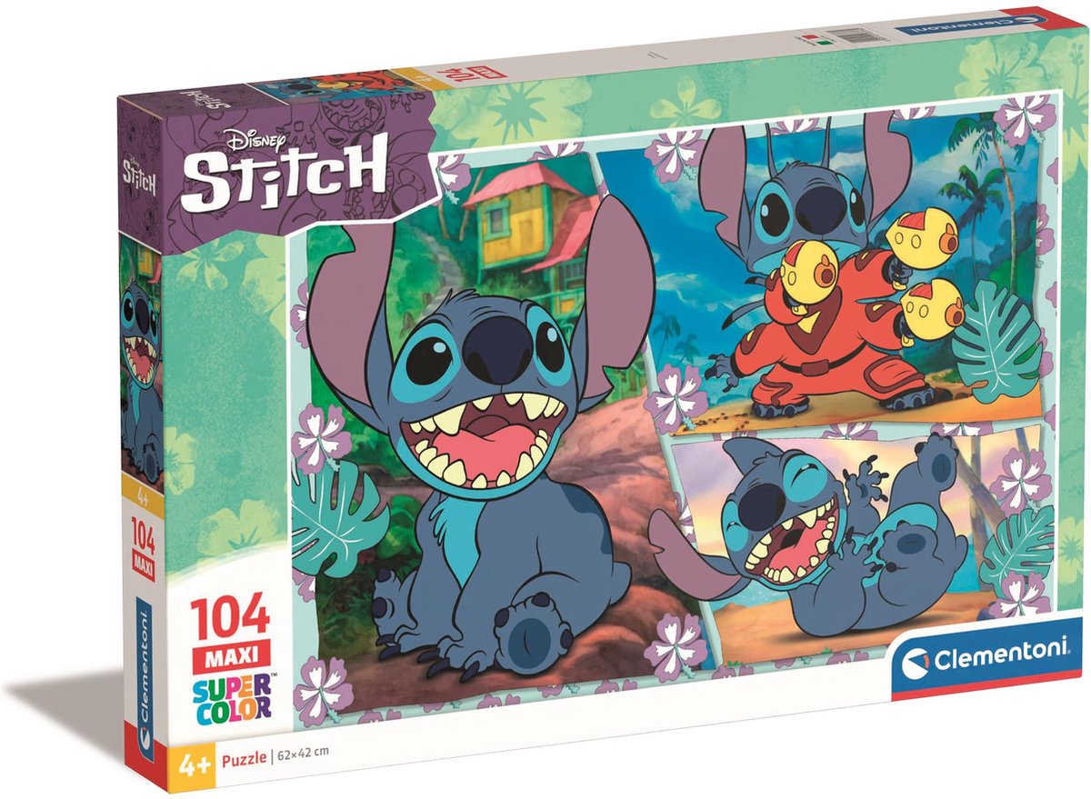 Clementoni - Puzzel - 104 Stukjes - Disney Stitch - Puzzel Voor Kinderen - Vanaf 4 Jaar