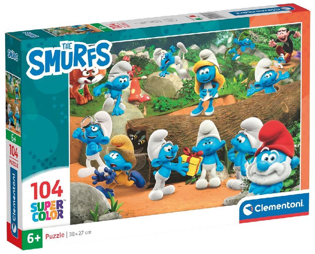 Clementoni - Puzzel - 104 Stukjes - Smurfen - Kinderpuzzel - Vanaf 6 jaar