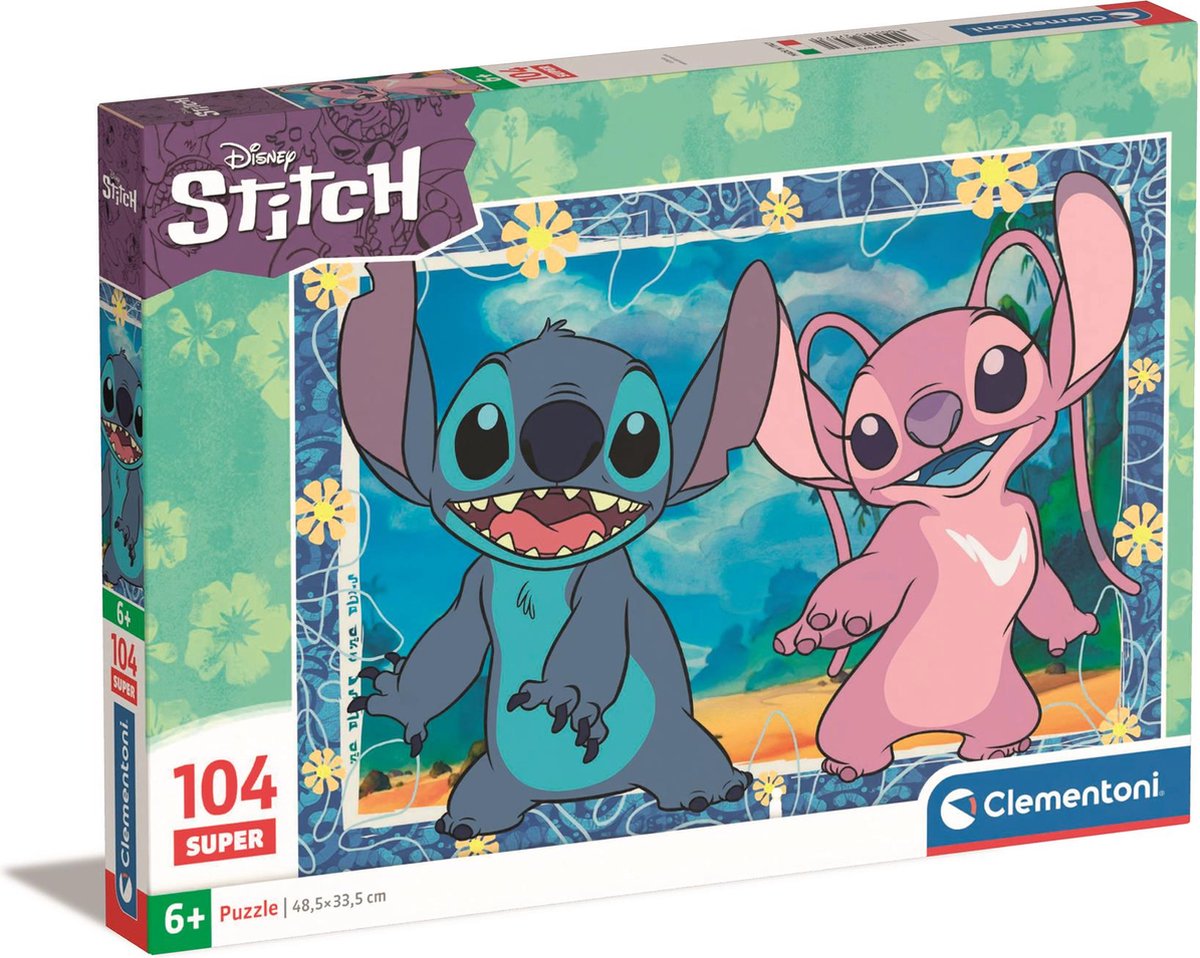 Clementoni - Puzzel - 104 Stukjes - Stitch en Angel - Disney Puzzel - Vanaf 6 jaar