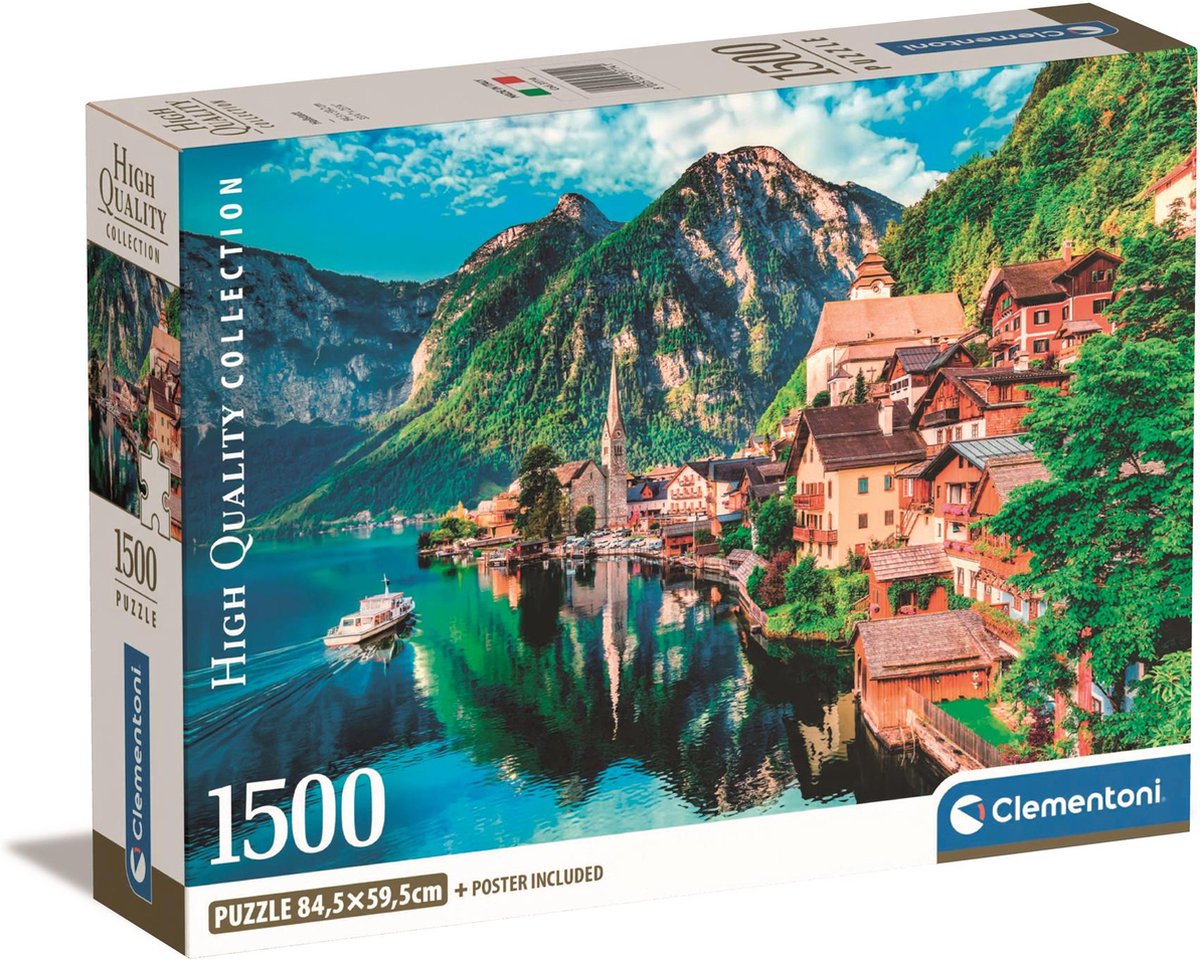 Clementoni - Puzzel - 1500 Stukjes - Compacte doos - Hallstadt - Puzzel Voor Volwassenen
